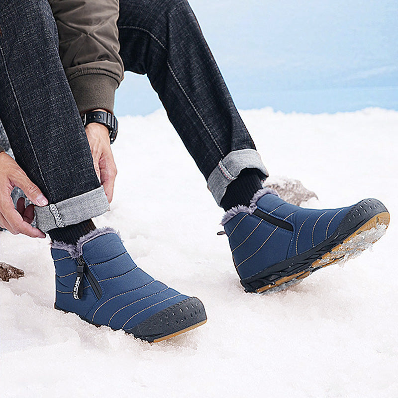 Botas de nieve impermeables y cálidas de invierno con forro de piel sintética.-ES