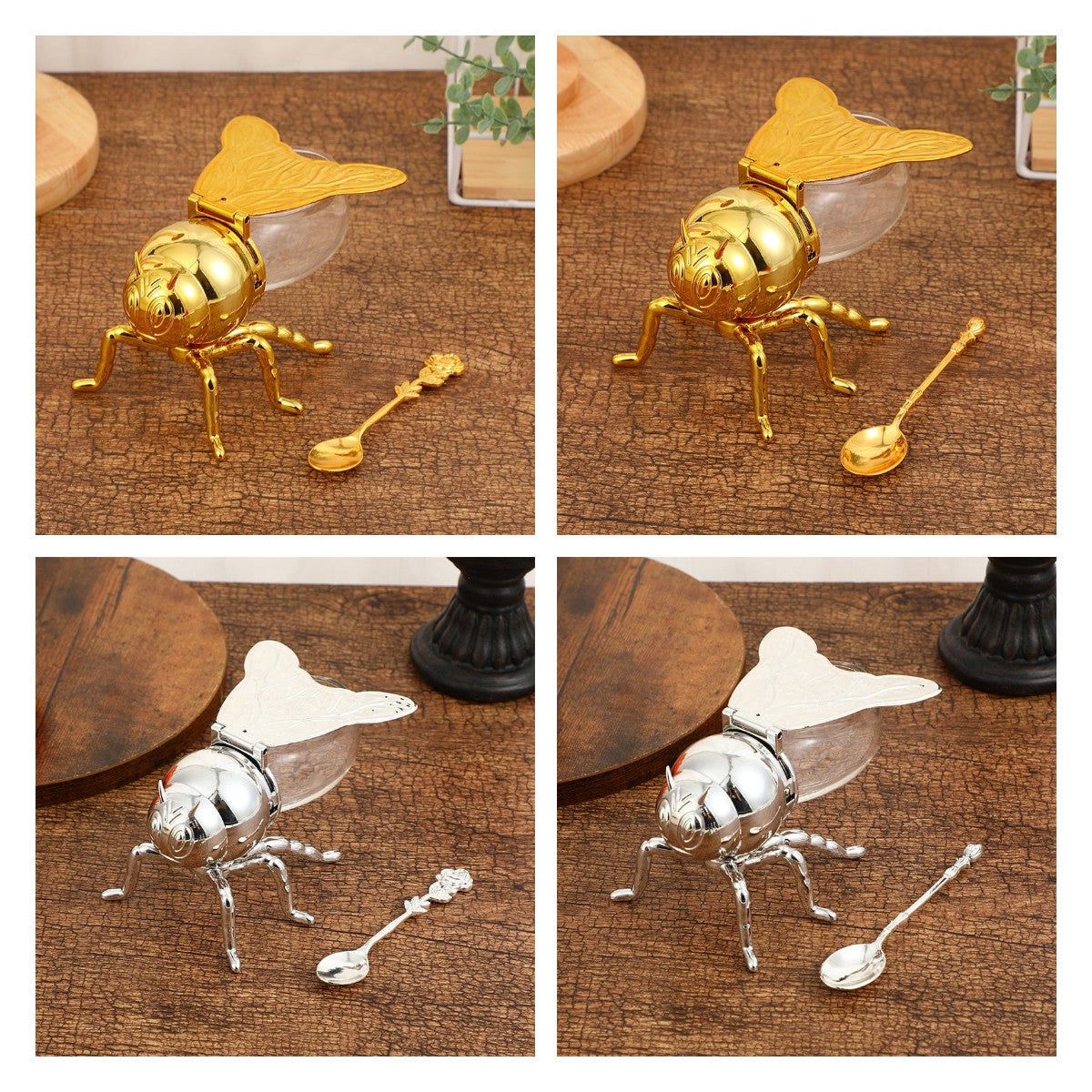 🍯Δημιουργικό ρετρό βάζο μελιού σε σχήμα μέλισσας-GR