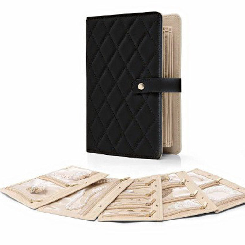 Elegancka przenośna torba do przechowywania biżuterii w kratkę