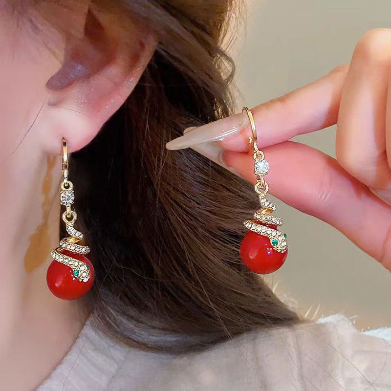 🐍Ειδική Πρωτοχρονιάτικη Προσφορά🎀 Pearl Snake Earrings-GR