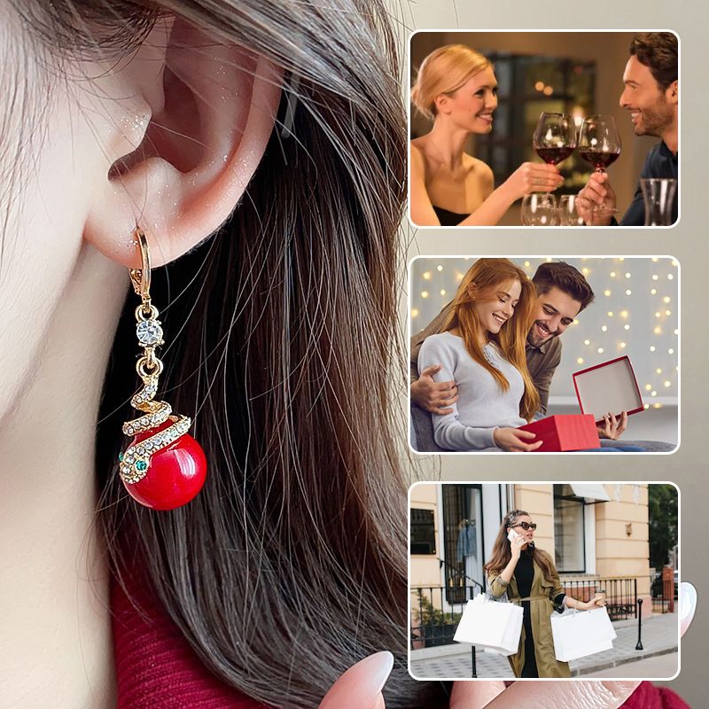 🐍Specialus Naujųjų metų pasiūlymas🎀 Auskarai iš perlų gyvatės-LT