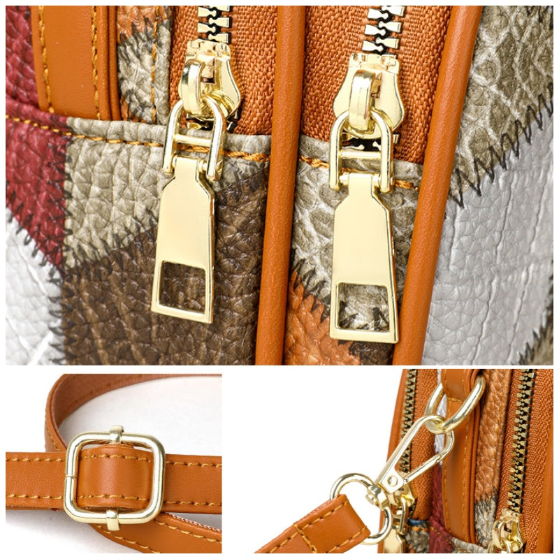 Γυναικεία τσάντα χιαστί με vintage γεωμετρικό σχέδιο-GR