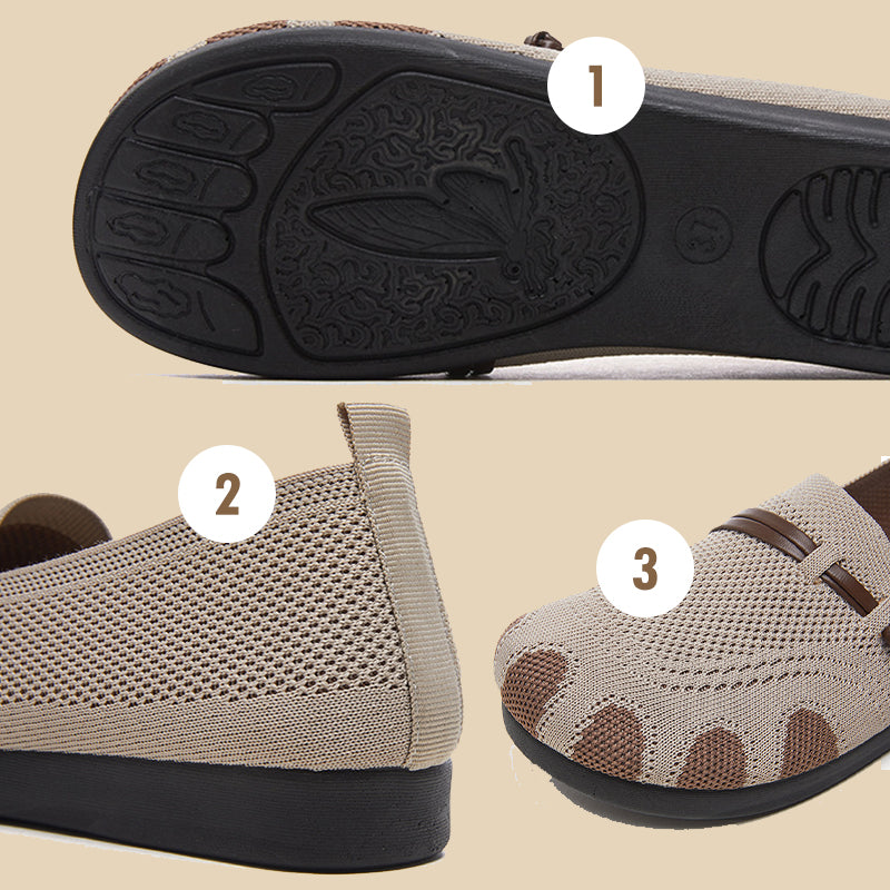 🔥Γυναικεία casual παπούτσια με ίσια, μαλακή σόλα, ρηχά, κουμπωτά-GR