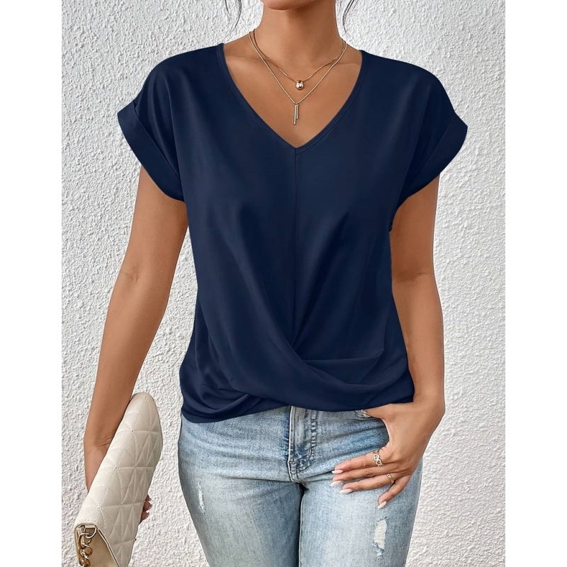 👚Elegancka koszulka z dekoltem w serek✨
