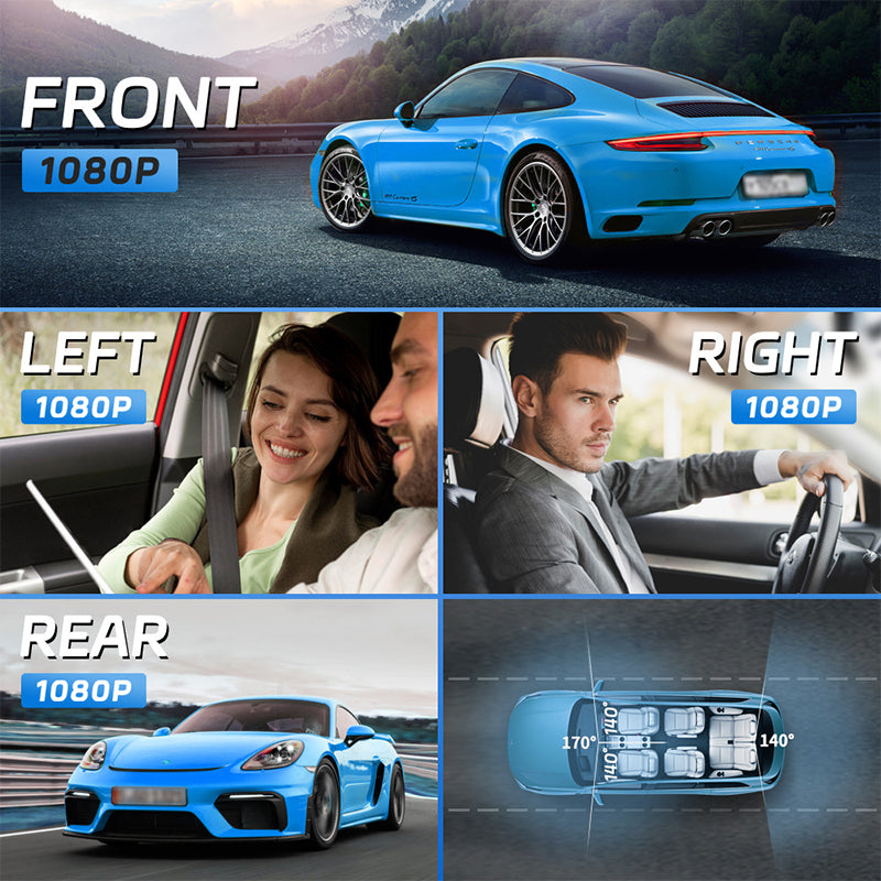 🔥4-κάναλη HD κάμερα αυτοκινήτου με νυχτερινή όραση-GR