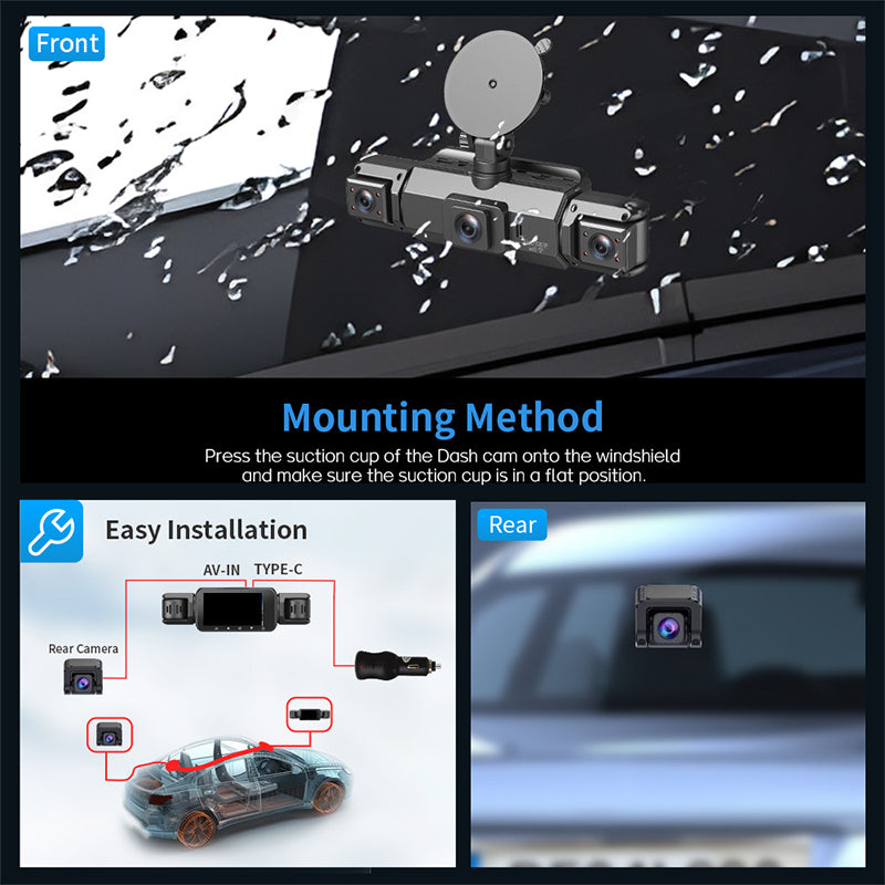 🔥4 kanalų HD automobilio kamera su naktiniu matymu-LT