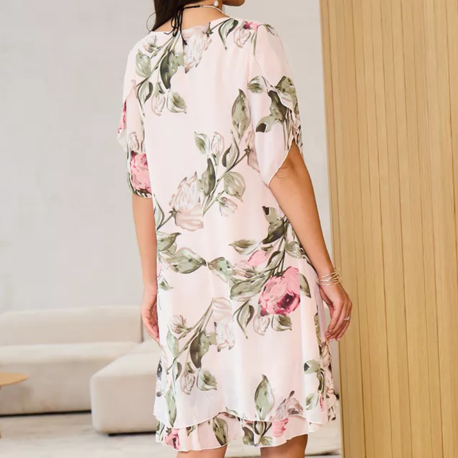 HOT 50% 👗 Sukienka z szyfonu Blush Petal Glow
