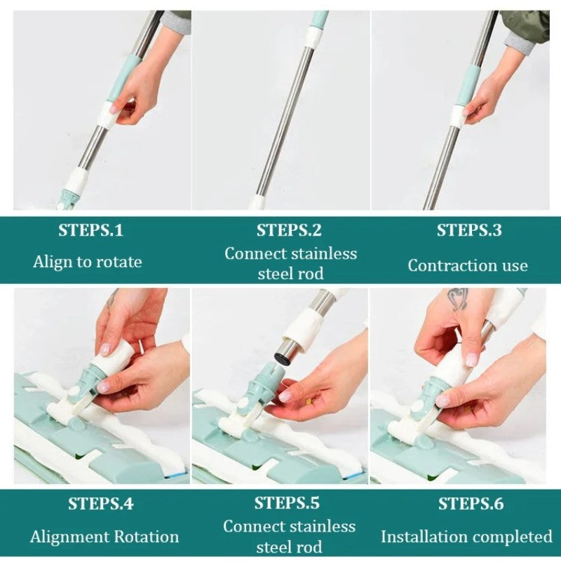 Didelė plokščia šluostė su nerūdijančio plieno strypu-LT