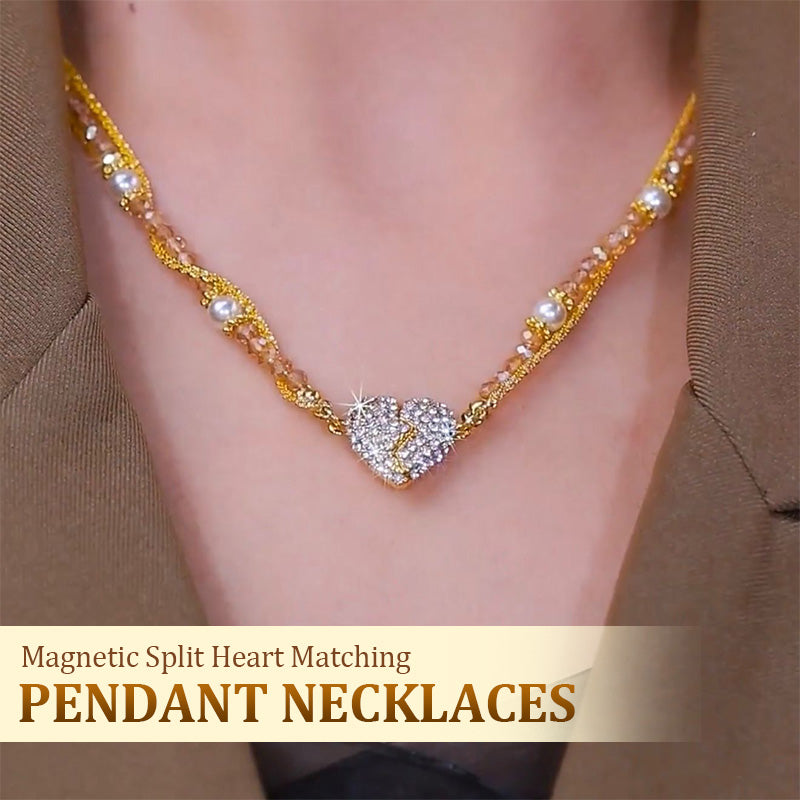 ⏳Oferta specjalna ograniczona czasowo⏰Pasujące naszyjniki z zawieszką w kształcie serca z magnesem💖