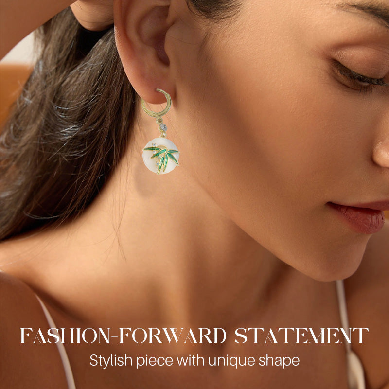 Nowoczesne kolczyki i naszyjnik z bambusa w stylu orientalnym