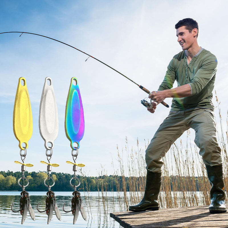 🎣🐟 Metalowa przynęta wędkarska z śmigłem do połowu ryb