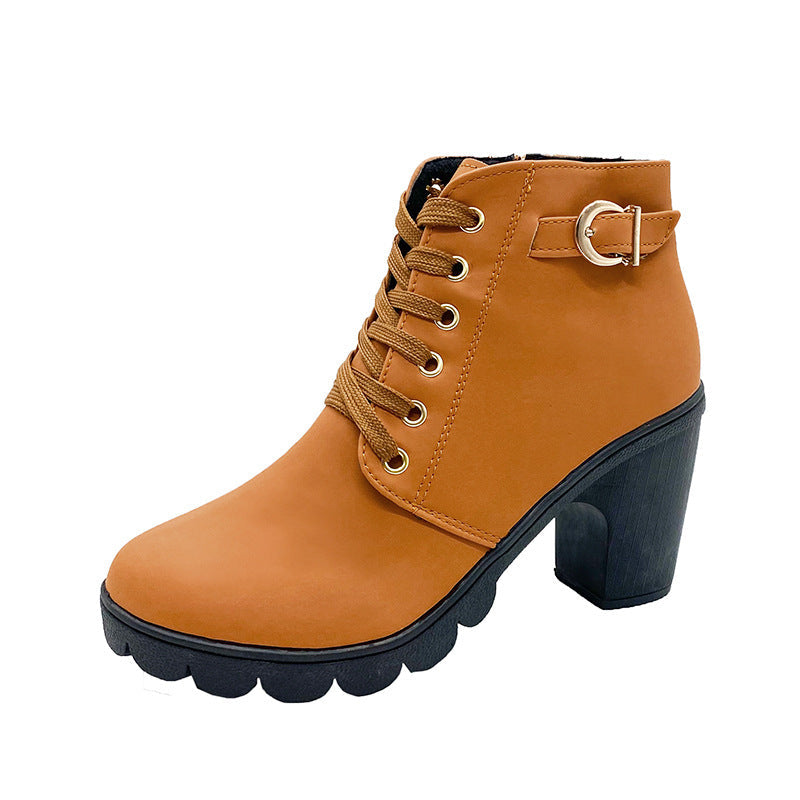 Damskie buty na grubym obcasie