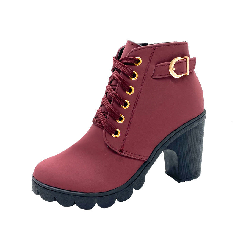 Damskie buty na grubym obcasie