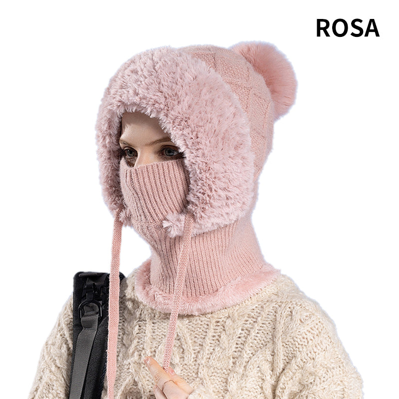 🔥Naujas pasiūlymas – stilinga, stora megzta žieminė kepurė – su šiltu veido apdangalu ir šaliku-LT