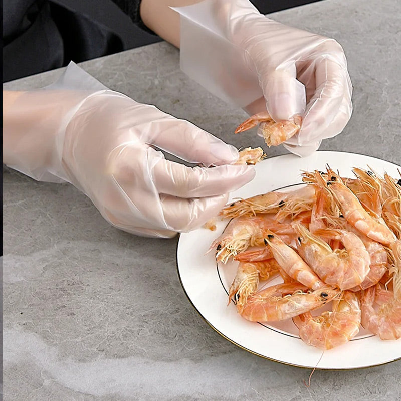 🥒✨Przezroczyste, pogrubione rękawiczki jednorazowe przeznaczone do kontaktu z żywnością