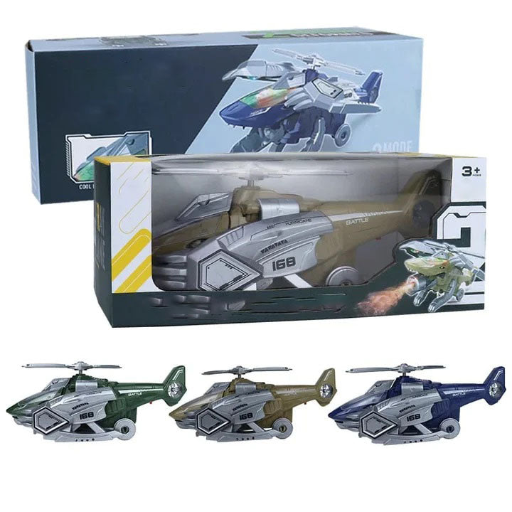 Gorąca wyprzedaż, zabawka LED transformujący helikopter dinozaura