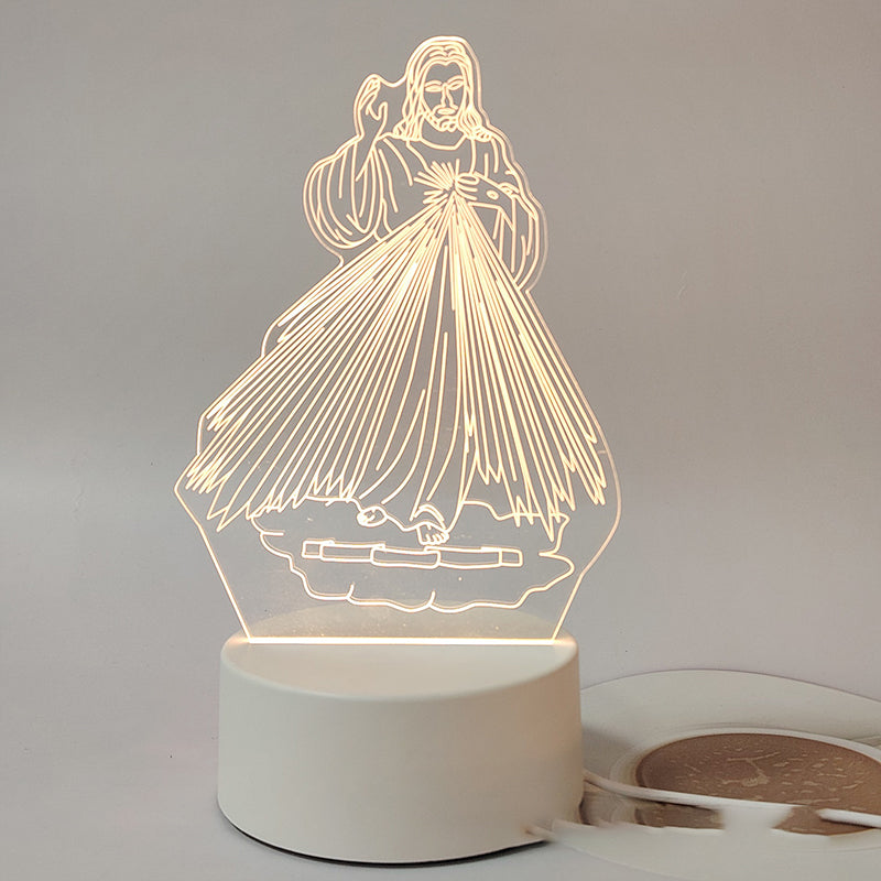 🌙 Spokój i wiara w jednym świetle – 3D lampka nocna z Jezusem