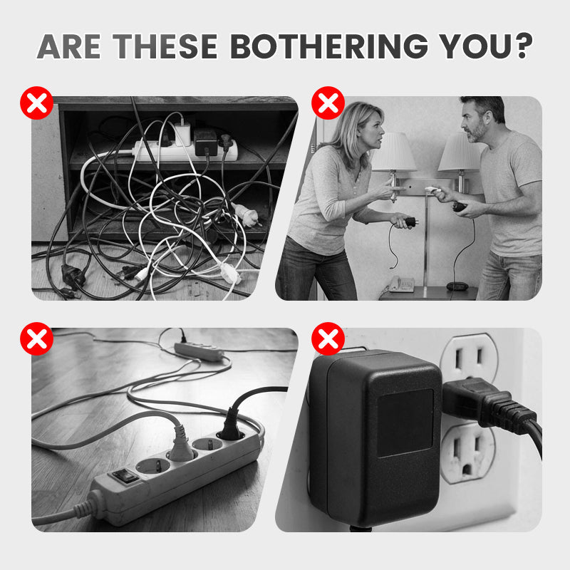 🔌⚡Inteligentny kabel zasilający z portami USB (wtyczka EU)