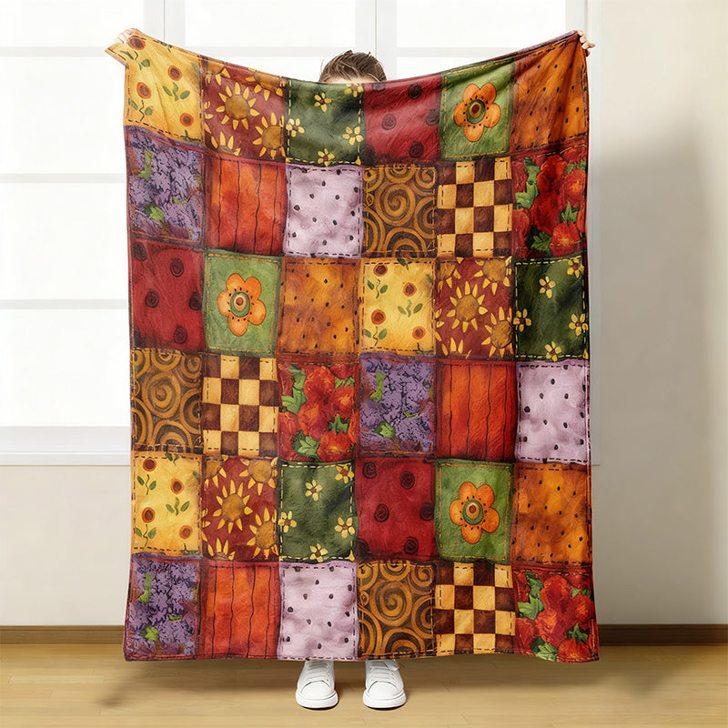 🌼 Przytulny i miękki koc flanelowy we wzór kwiatów 🛋️💐