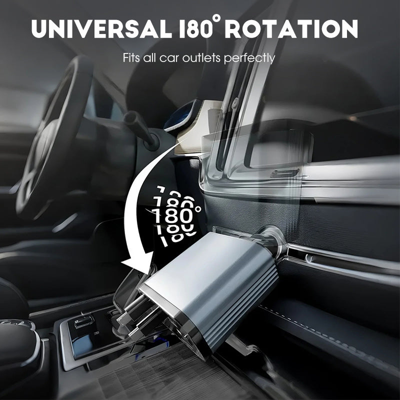 Ultraszybka ładowarka samochodowa z chowanymi kablami i oświetleniem Starlight