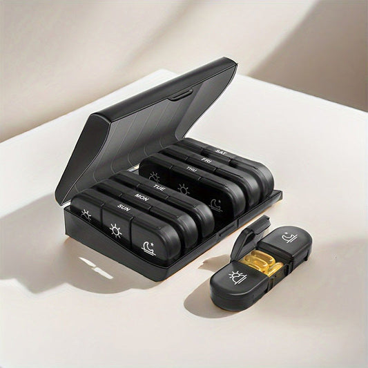 🧳 Etui na tabletki podróżne na 7 dni – lekkie, z wyjmowanymi przegródkami