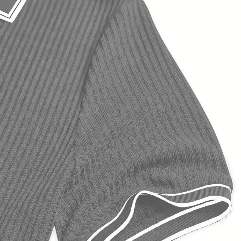 👕 Somrig Luźna koszula z krótkim rękawem i pikowaną podszewką – przewiewna bawełna, nowoczesna linia, idealna na relaksujące dni 🏖️