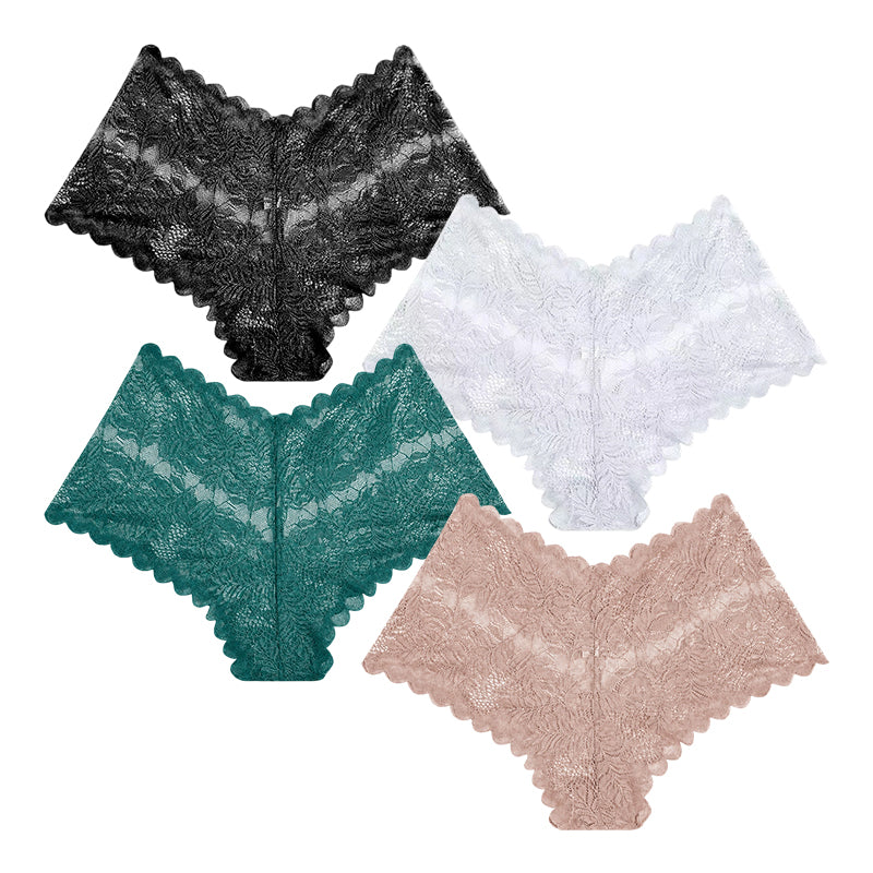 【✨ 1 + 3 gratis - 4 sztuki】Kobiece seksowne koronkowe stringi - Przezroczyste stringi w kwiatowy wzór 💋