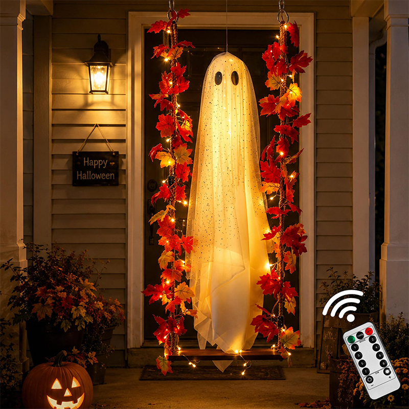 🎃👻 Dekoracja LED w kształcie ducha na Halloween 🍁