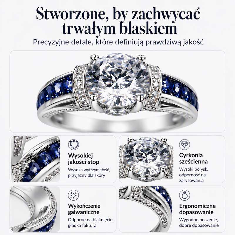 Chcesz efektu diamentu bez wydawania fortuny? – elegancki pierścionek koktajlowy – cyrkonia o doskonałym szlifie, blask jak u prawdziwego diamentu. Na pobranie! ✨